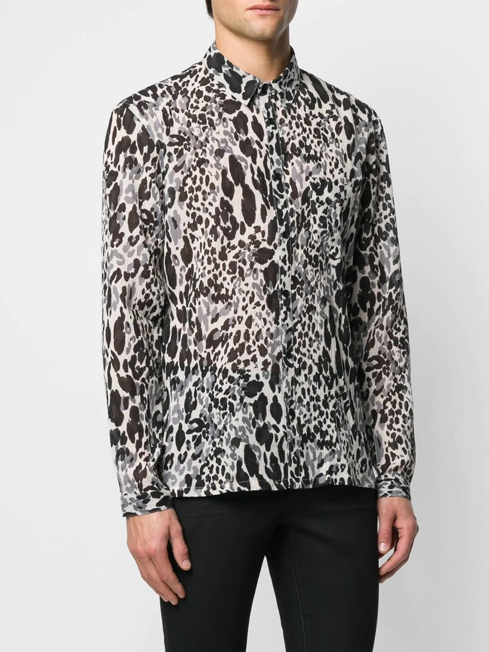 animal-print long-sleeve shirt - 3