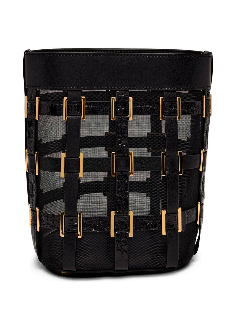 rings-detail mesh bucket bag 3
