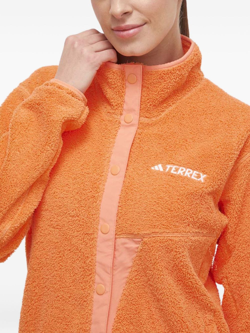 embroidered-logo fleece sweatshirt - 4