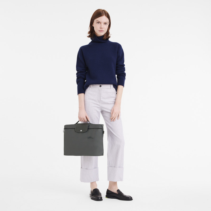 Longchamp Le Pliage Green S Briefcase Graphite - Recycled canvas outlook