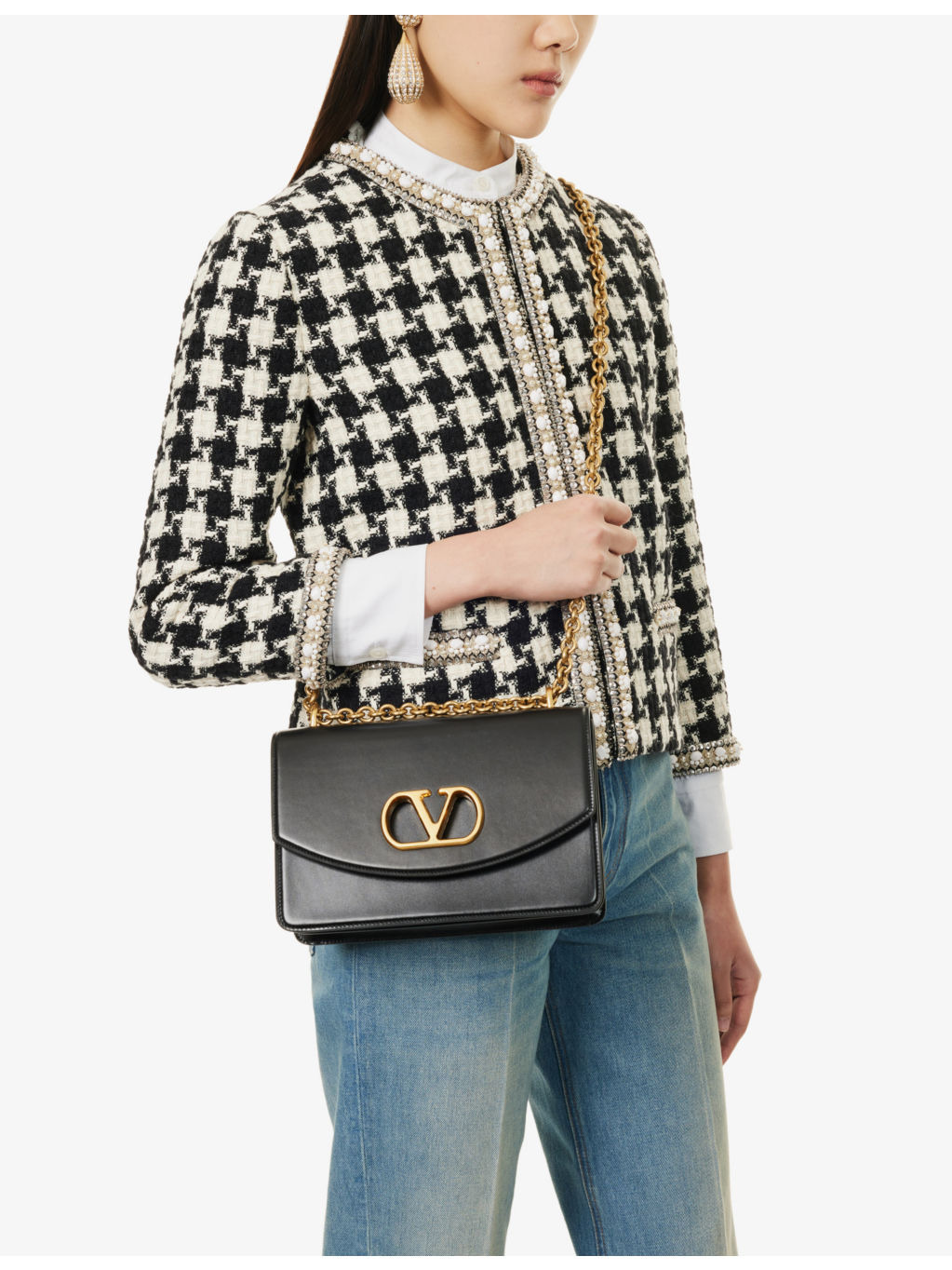 Vain chain-strap leather shoulder bag - 2