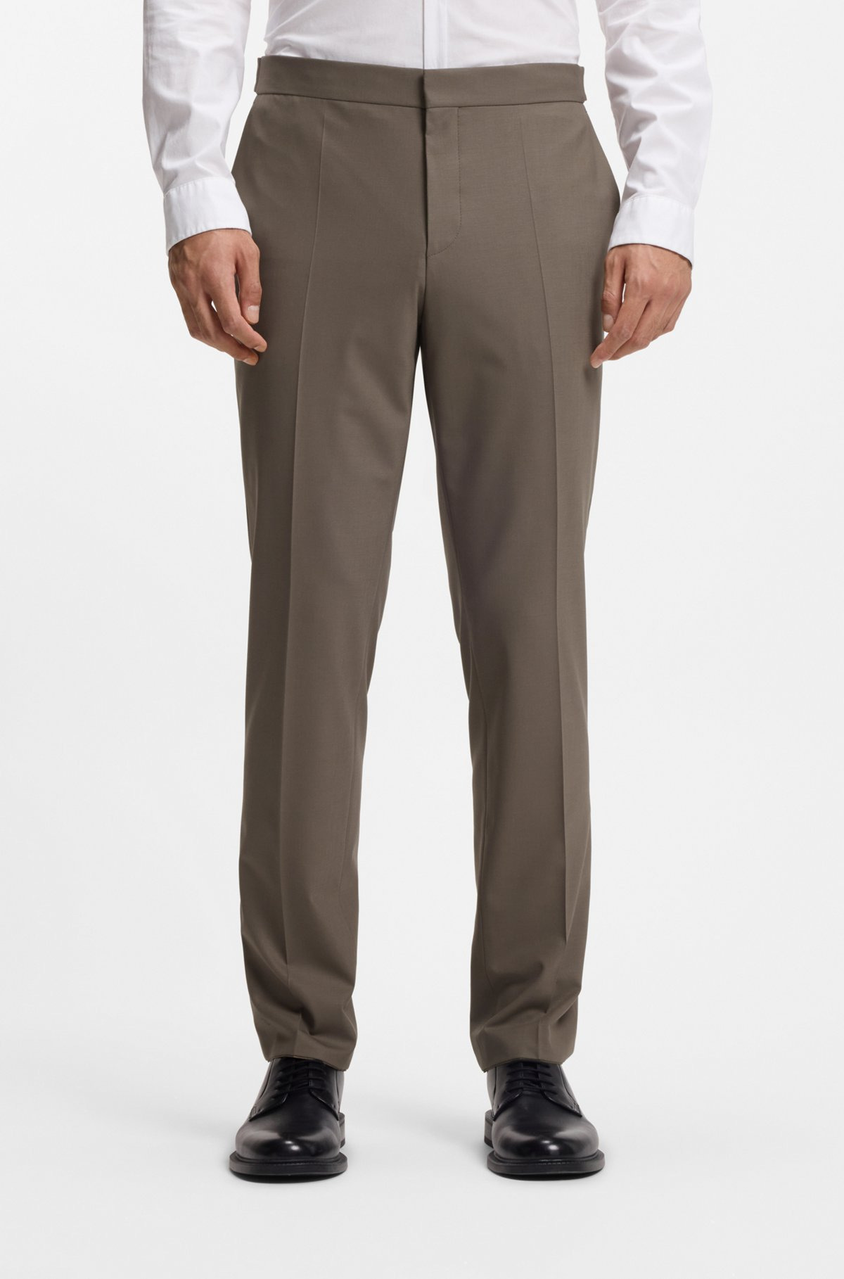 THREE-PIECE SLIM-FIT SUIT IN WOOL-BLEND POPLIN - 6
