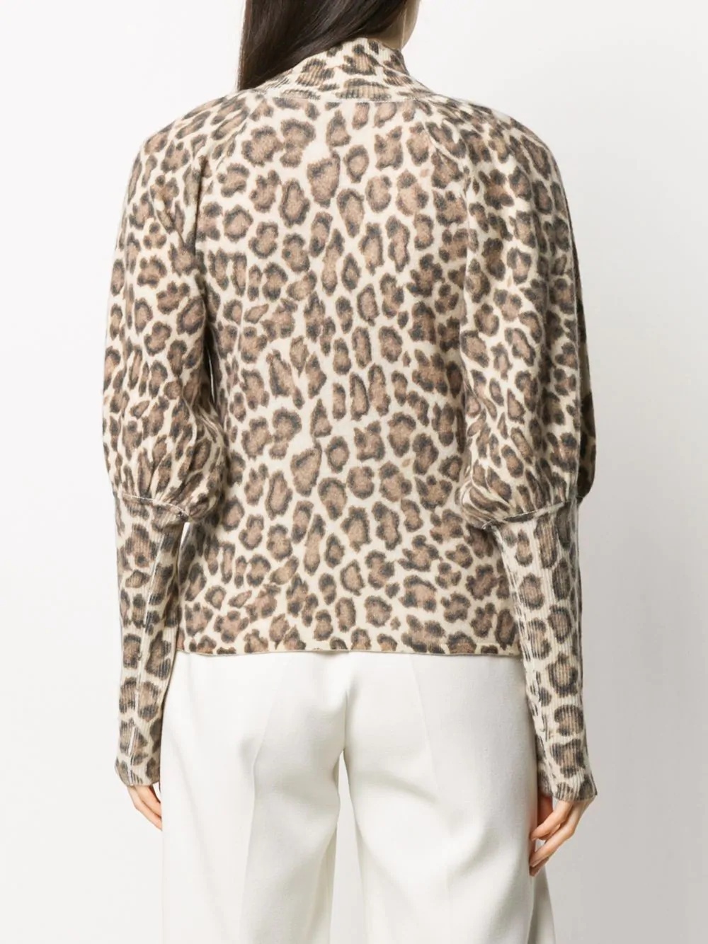 roll neck leopard print jumper - 4