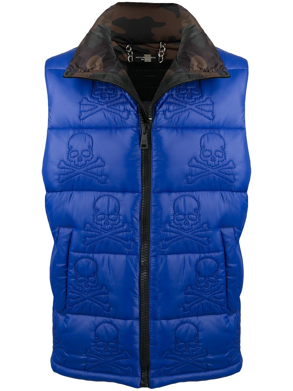 skull embroidered gilet - 1