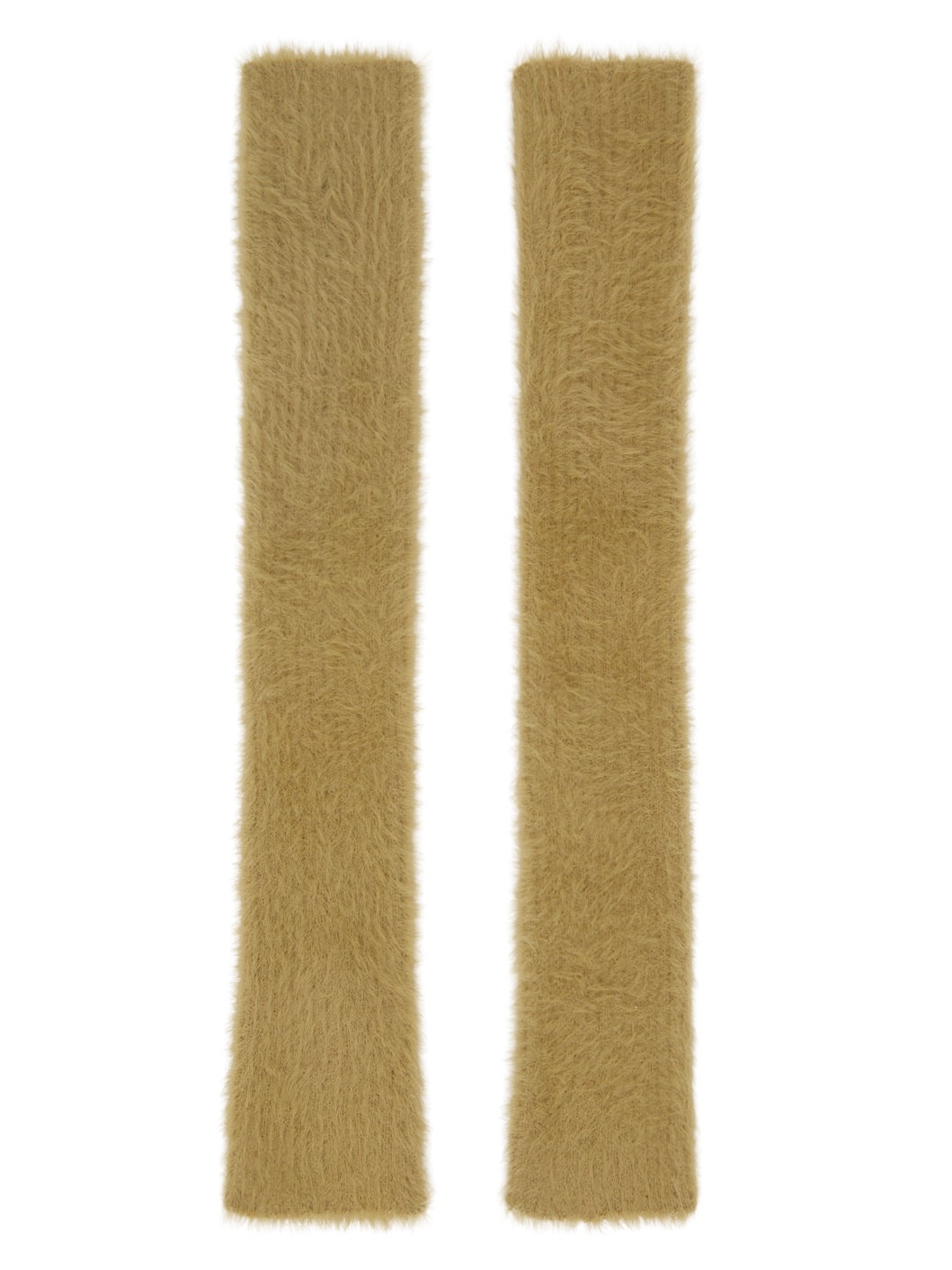 Beige Brushed Arm Warmers - 2