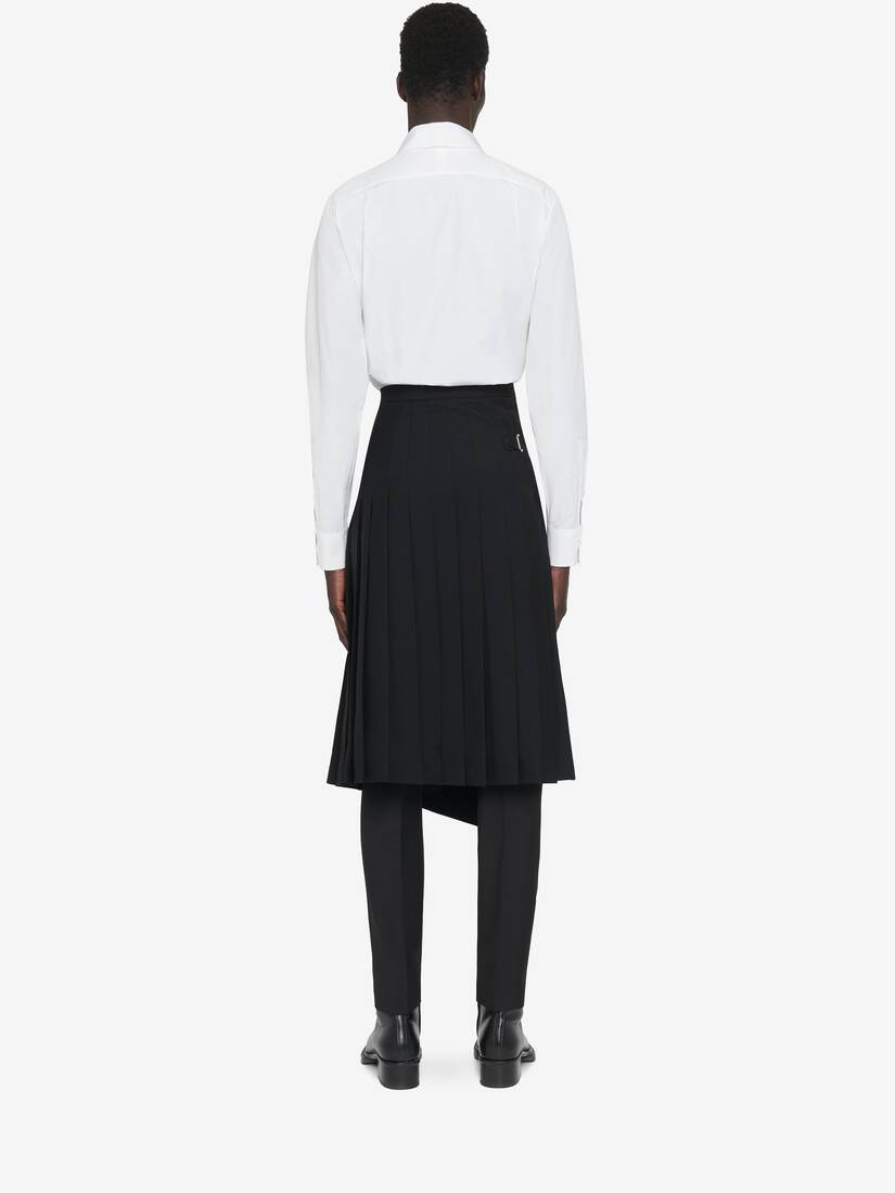 Dropped Hem Kilt in Black - 4