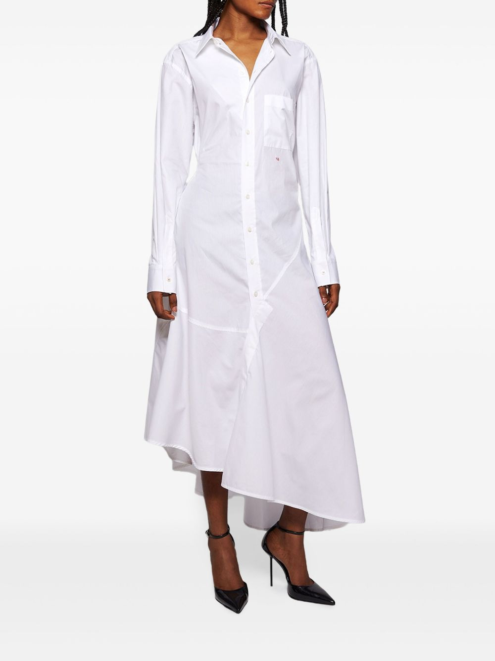 panelled asymmetrical shirt dress - 3