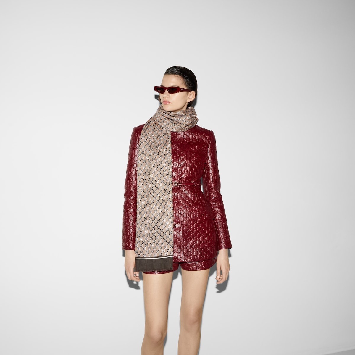 Wool stole with GG Shadow - 4