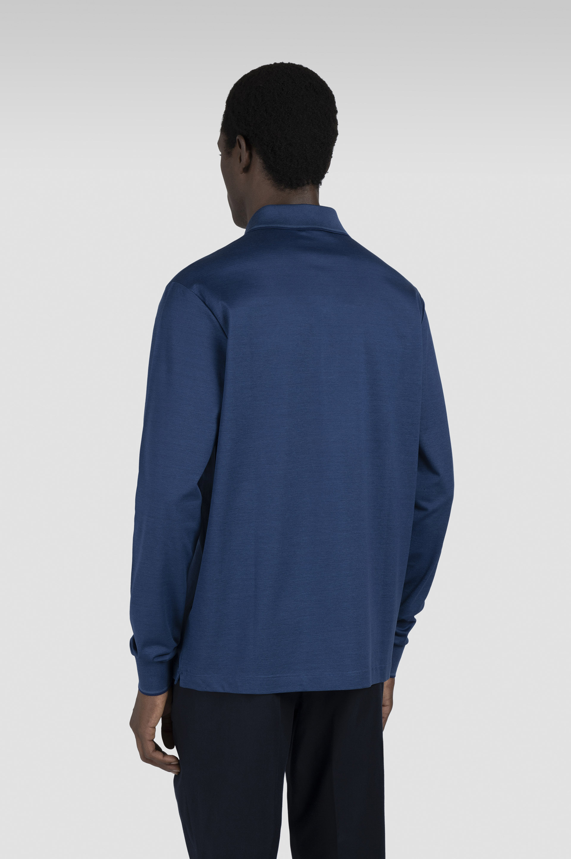 TWO-TONE PIQUÉ COTTON POLO SHIRT WITH SHARK FIN EMBROIDERY - 3
