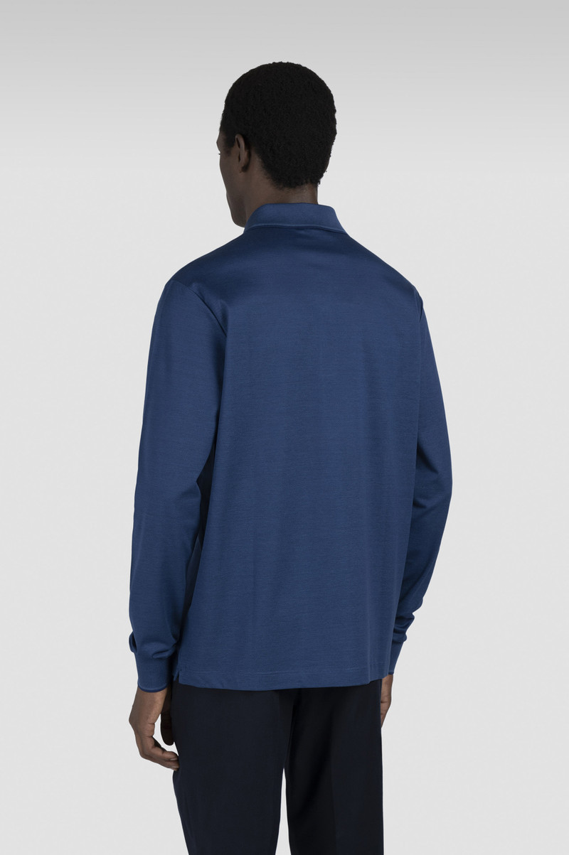 TWO-TONE PIQUÉ COTTON POLO SHIRT WITH SHARK FIN EMBROIDERY 3