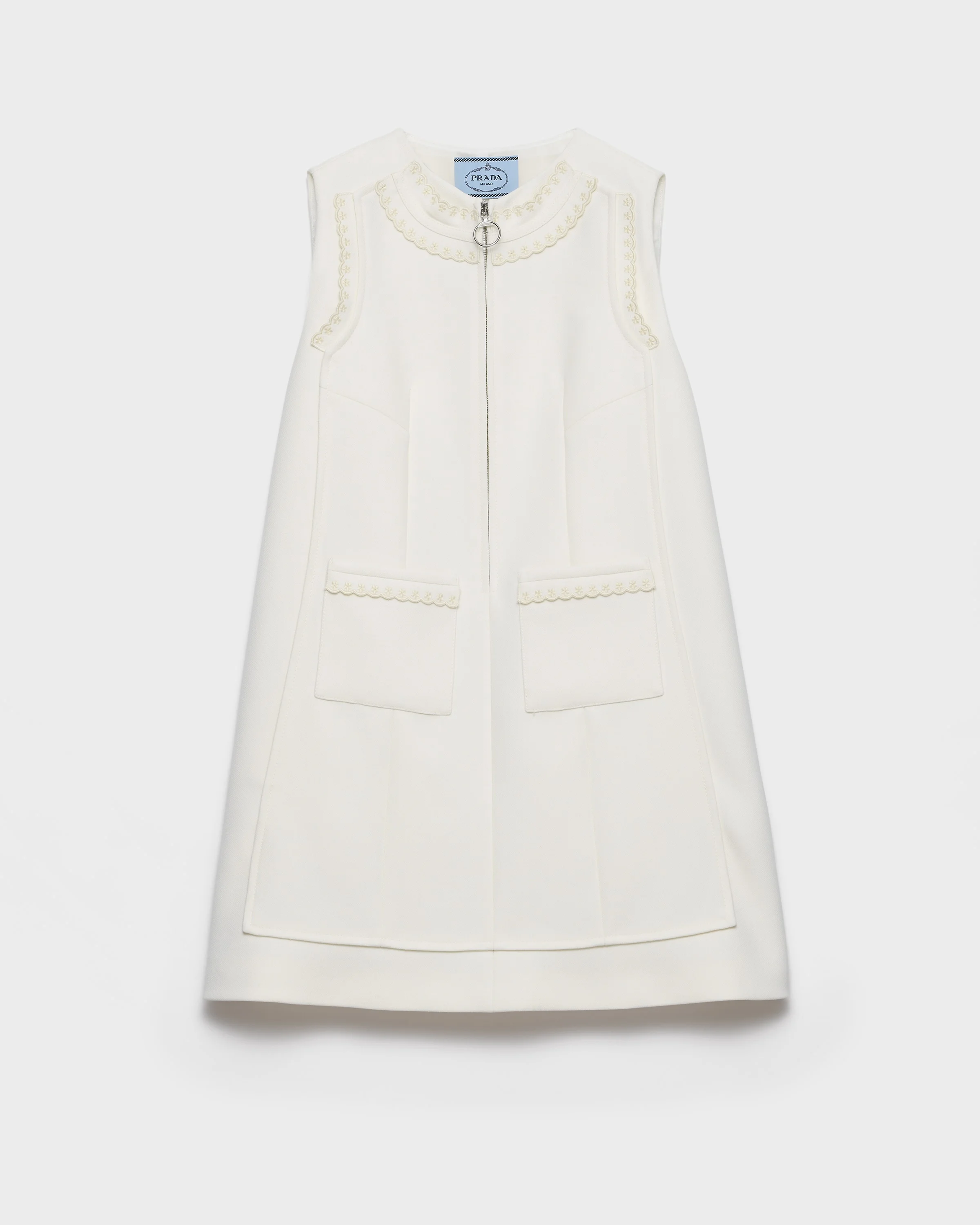 Embroidered natté fabric mini-dress - 1