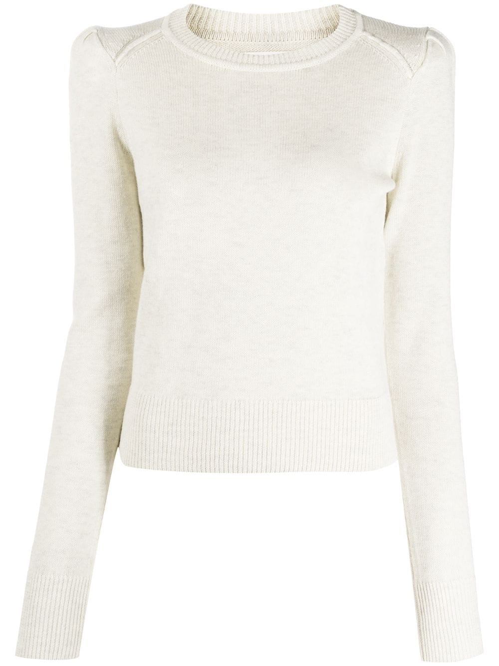 padded-shoulder knitted top - 1