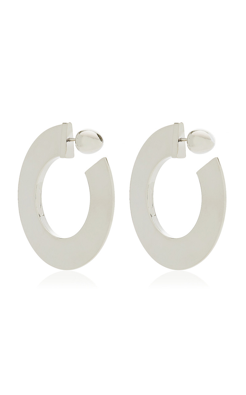 Alaïa Blade Small Hoop Earrings silver outlook