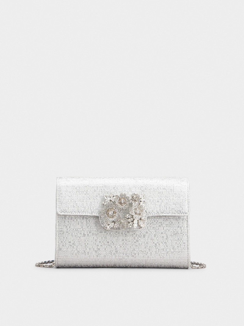 RV Bouquet Strass Buckle Mini Clutch Bag in Fabric 1