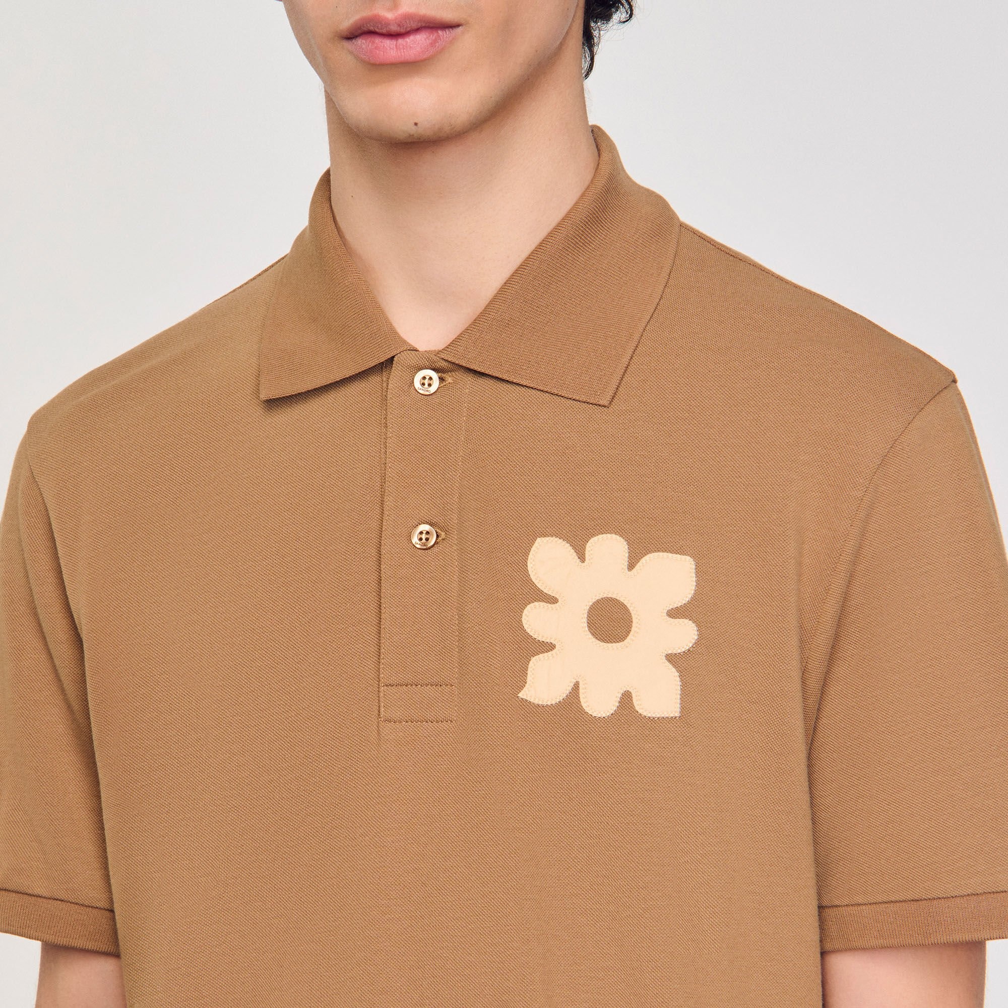 POLO SHIRT WITH FLOWER PATCH - 3