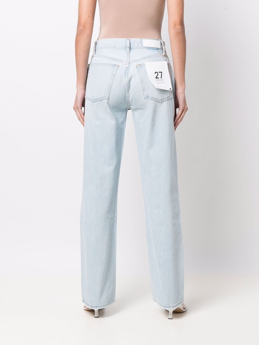 wide-leg distressed jeans - 4