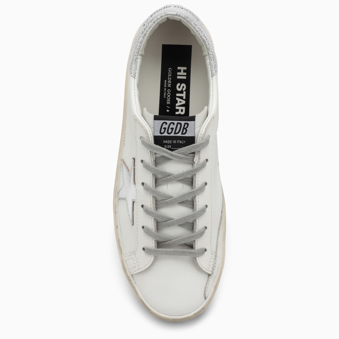 Golden Goose Deluxe Brand White/Silver Hi Star Sneakers - 3