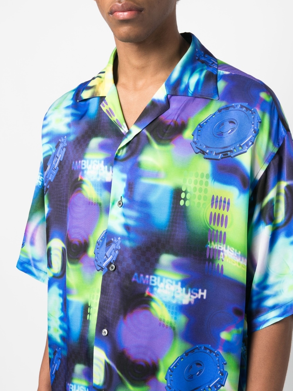 abstract-pattern short-sleeve shirt - 5