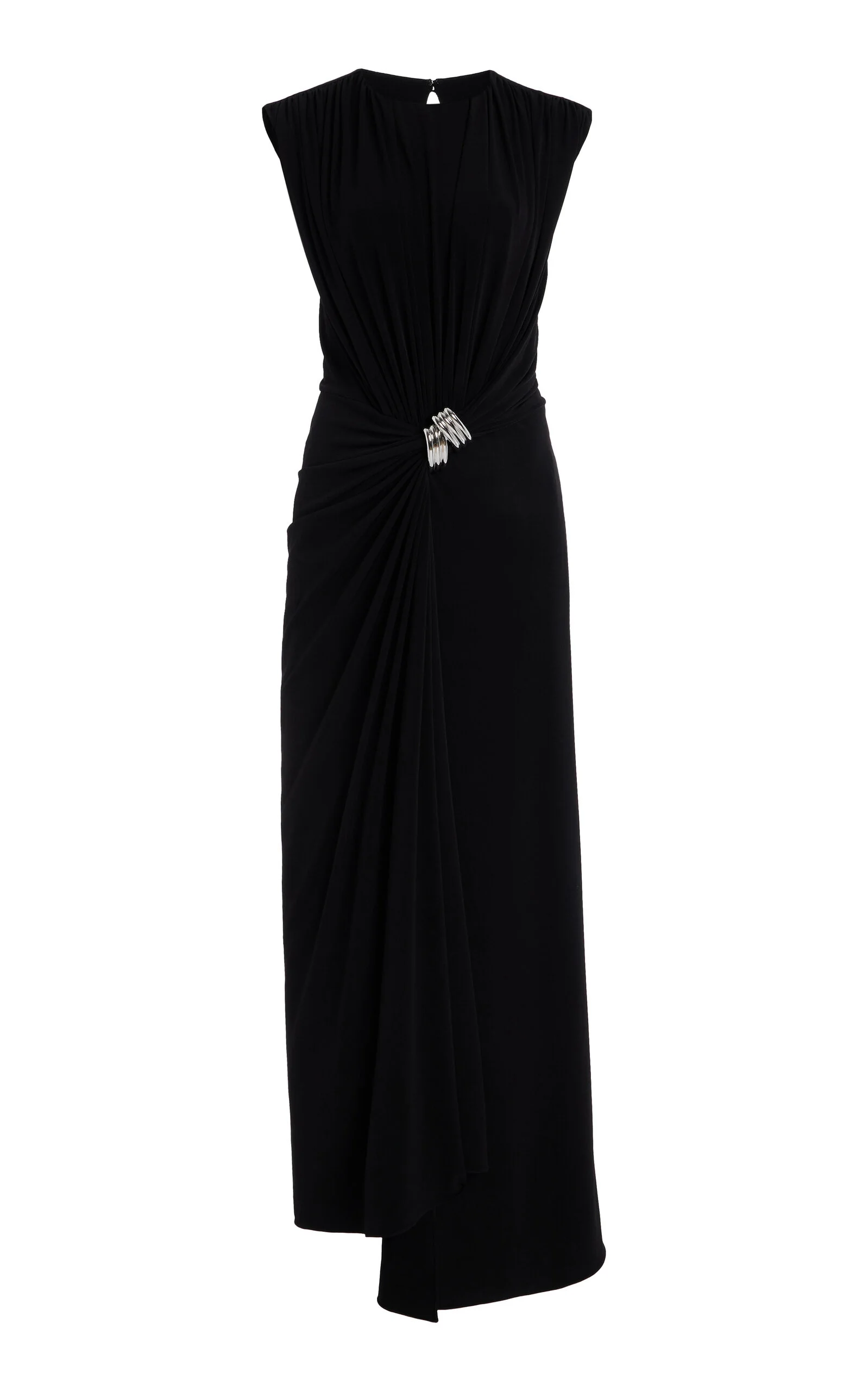 The Serena Draped Jersey Maxi Dress black - 1