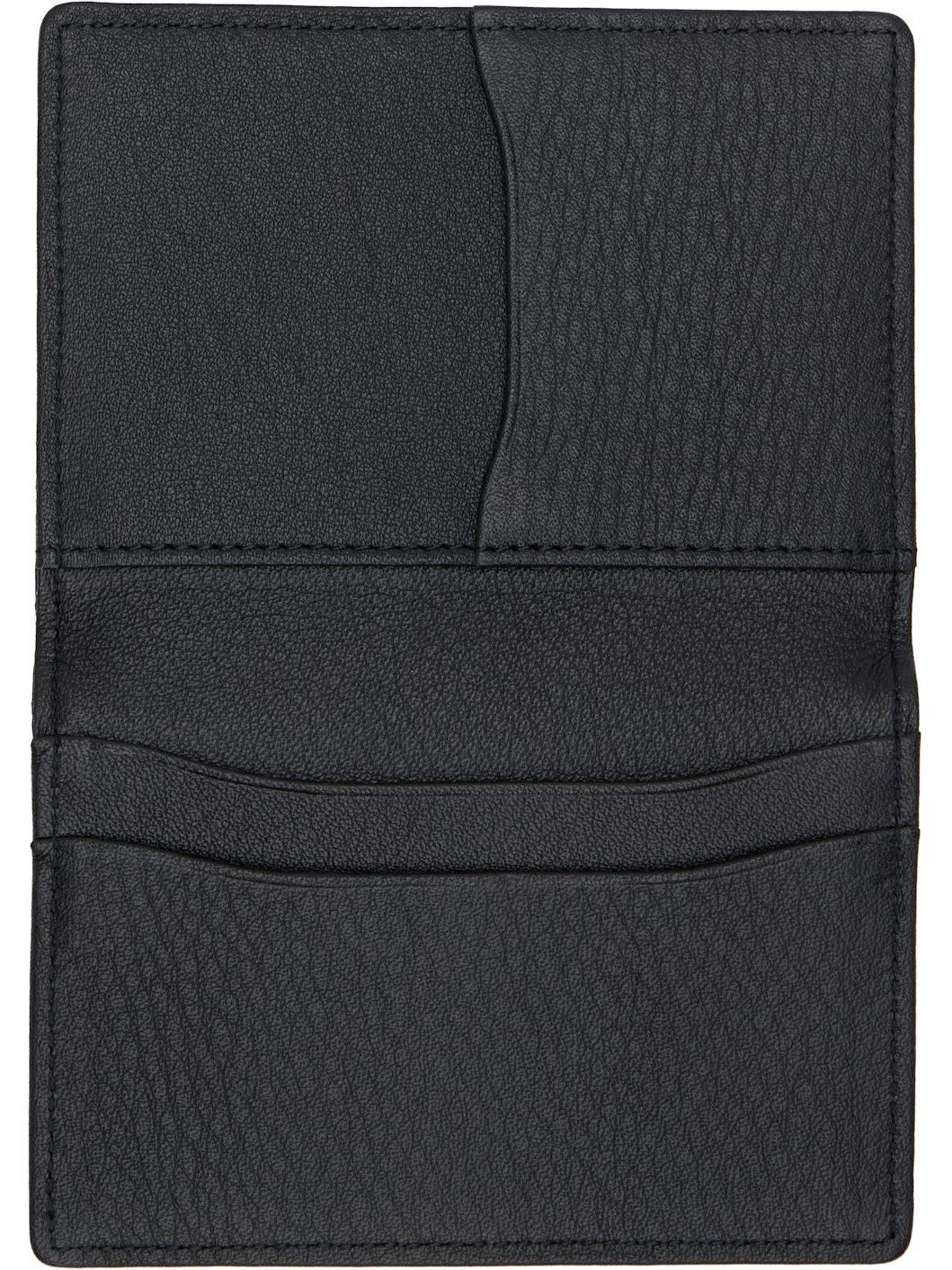 Black Leather Bifold Card Holder - 3
