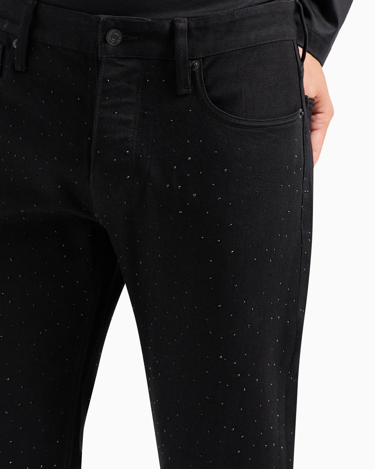 J75 Clubwear slim-fit bull denim jeans with all-over rhinestones - 5