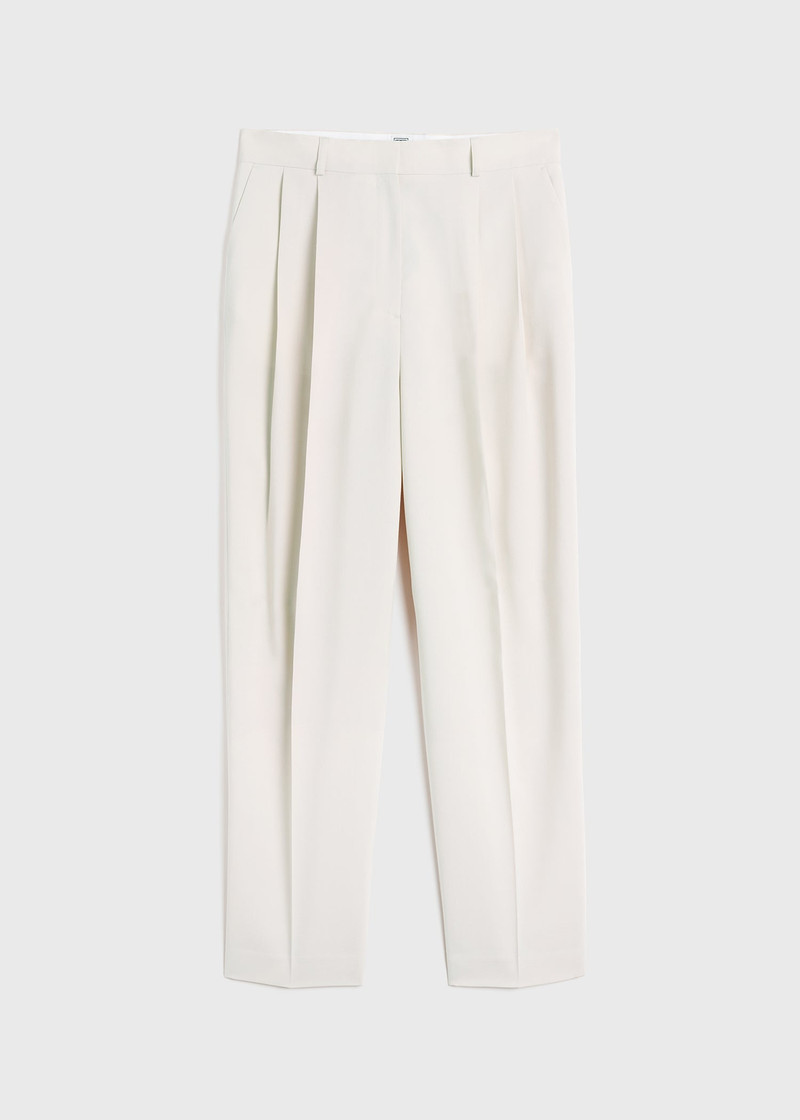 Double-pleated tailored trousers snow - 1