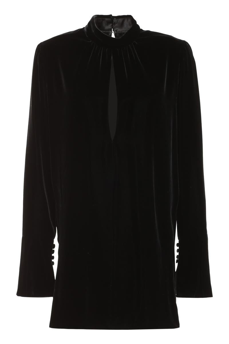 Saint Laurent Velvet Mini-Dress - 1