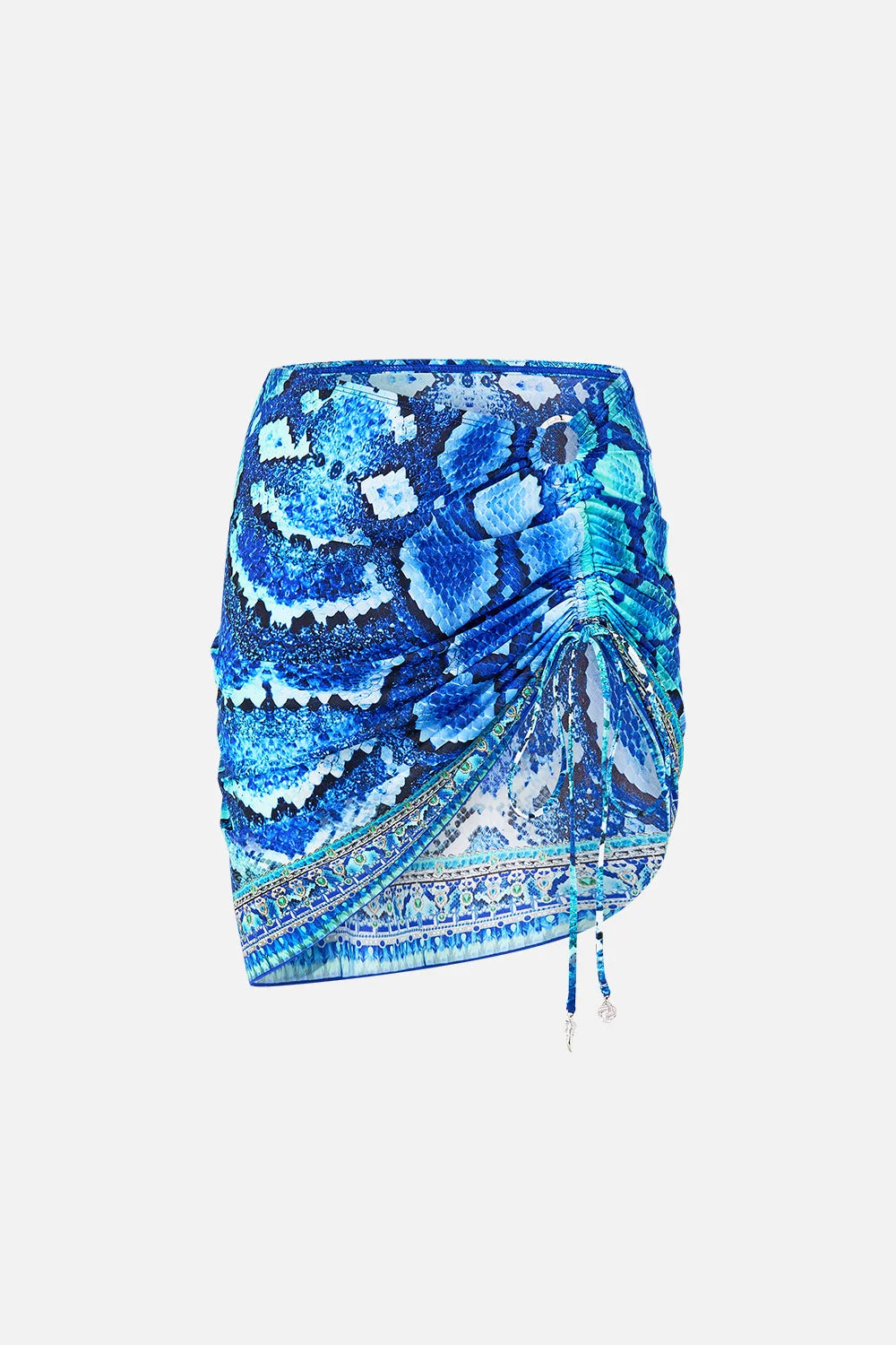 RUCHED SHORT SARONG W RING FRONT TRIM - 1
