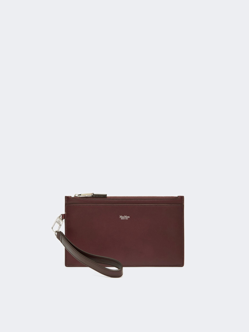 CLASSICPOUCH Wrist-strap leather pouch - BORDEAUX 1