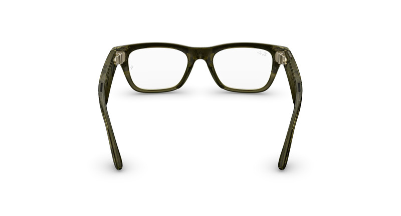 Ray-Ban Meta Blayzer Optics (Gen 2), Shiny Transparent Dark Olive, Clear Lenses 4