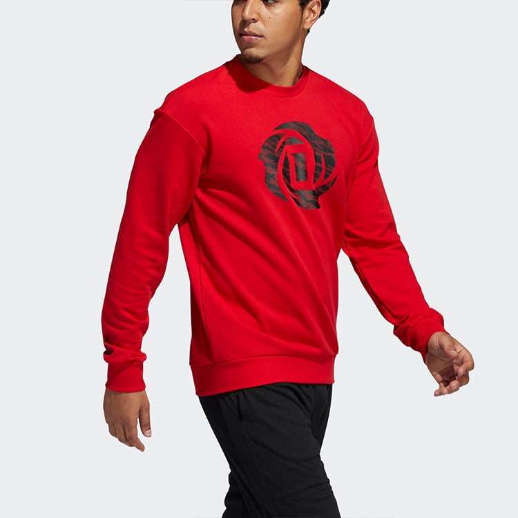 adidas Rose Crew Basketball Sports Round-neck Hooded Shirt Men Light Red GP6116 - 5