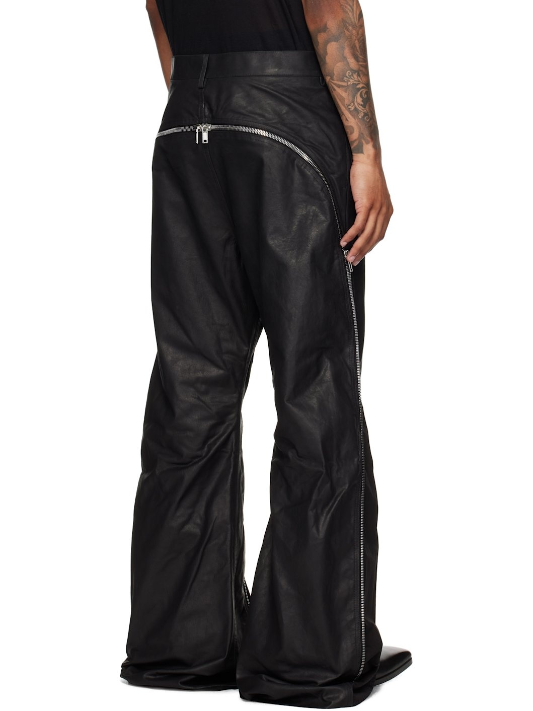 Black Concordians Bolan Banana Leather Pants - 3