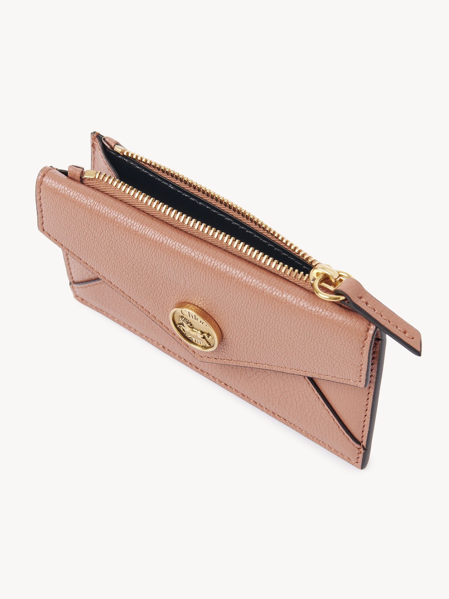 SMALL ENVELOPE PURSE WITH CARD SLOTS IN GRAINED LEATHER - 3