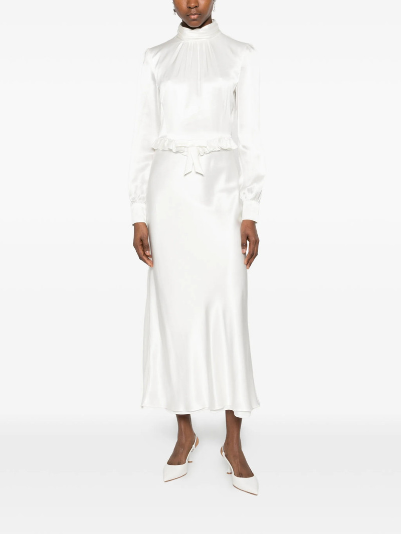 Alessandra Rich Alessandra Rich High-neck Ruffled Silk Midi Dress outlook