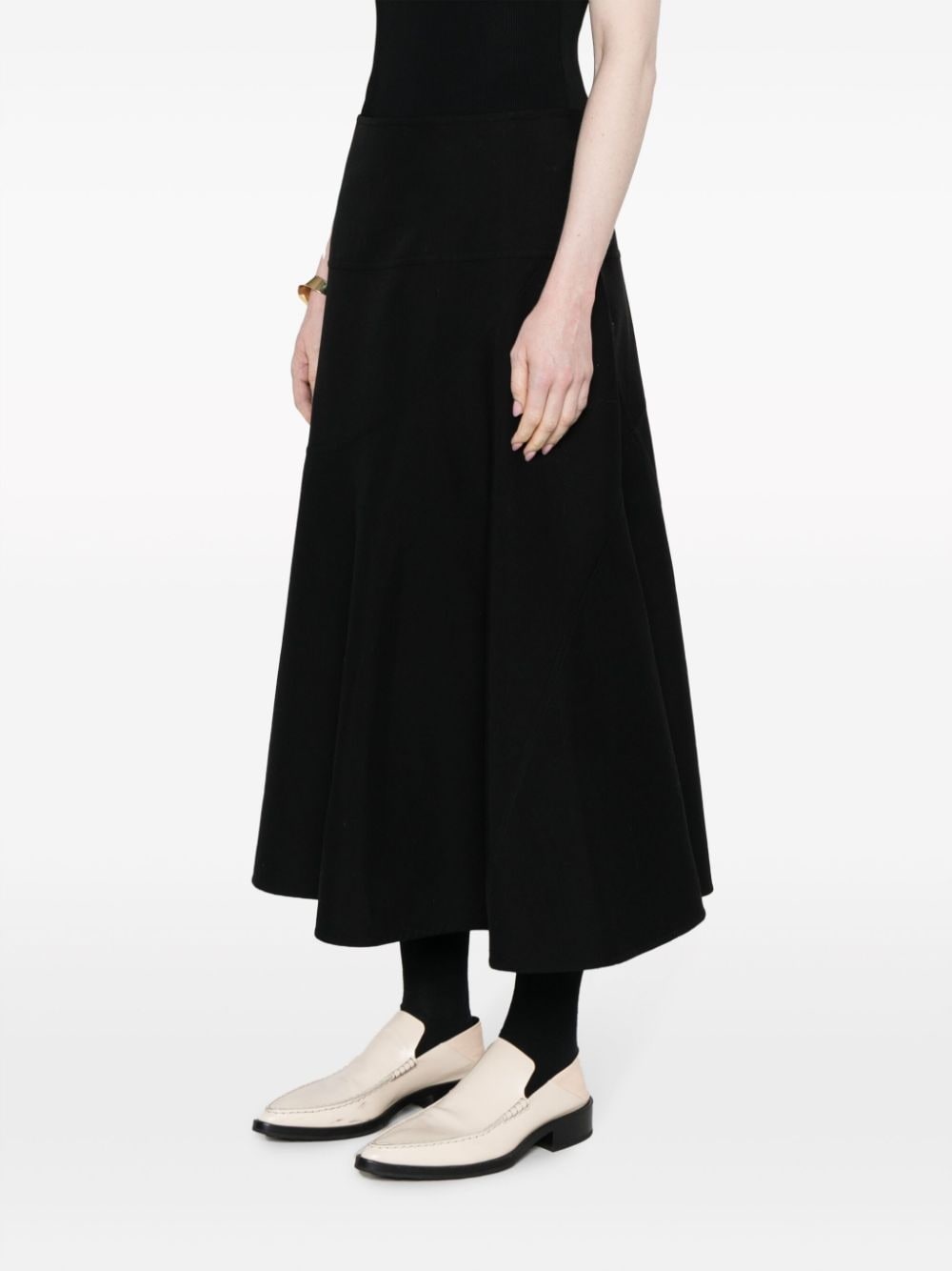twill cotton-blend skirt - 3