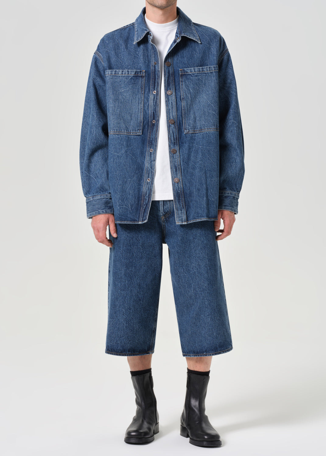 BEESLEY SHORT IN CREASED INDIGO - 2