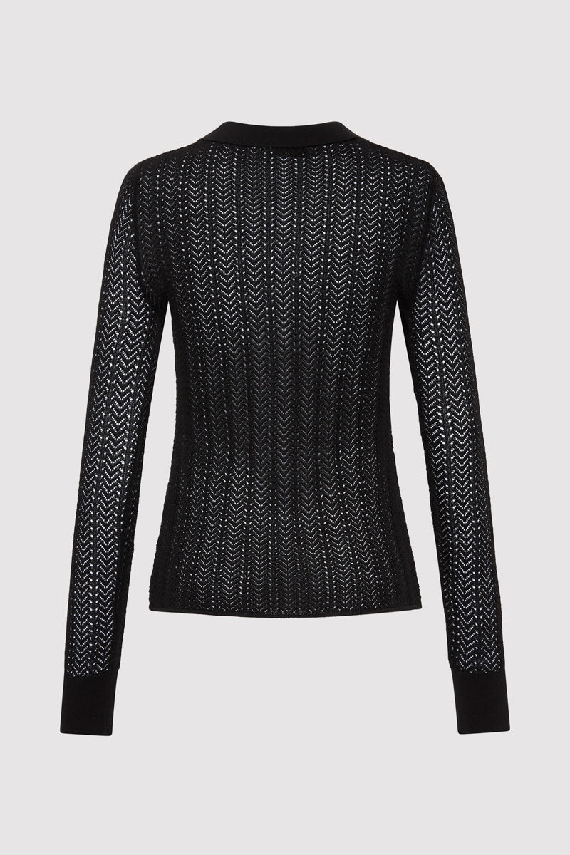 ST. AGNI Textured Knit Shirt - Black outlook