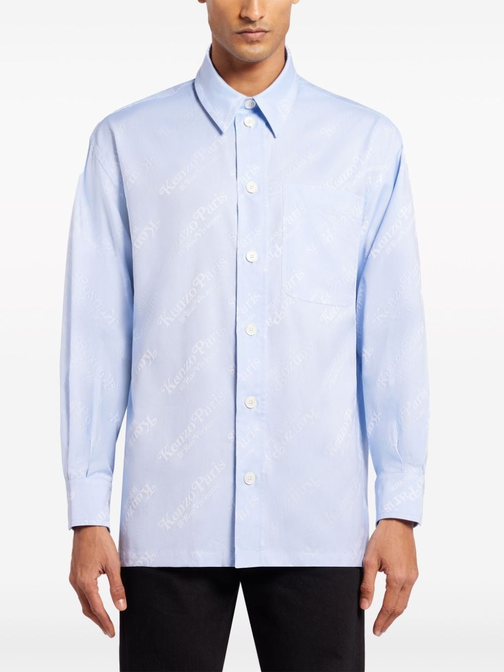 logo-print cotton shirt - 3