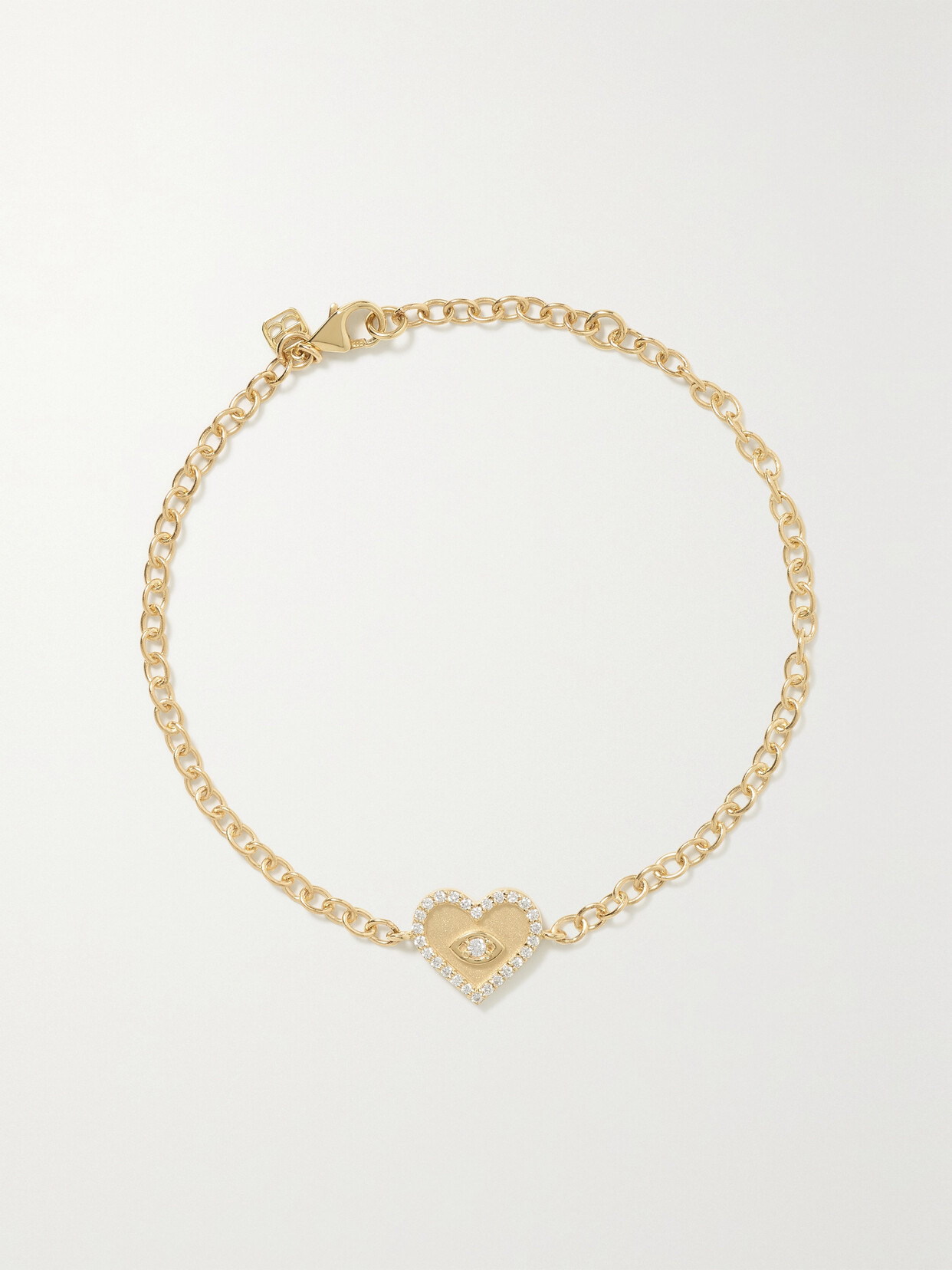 Small Evil Eye 14-karat Gold Diamond Bracelet - 1