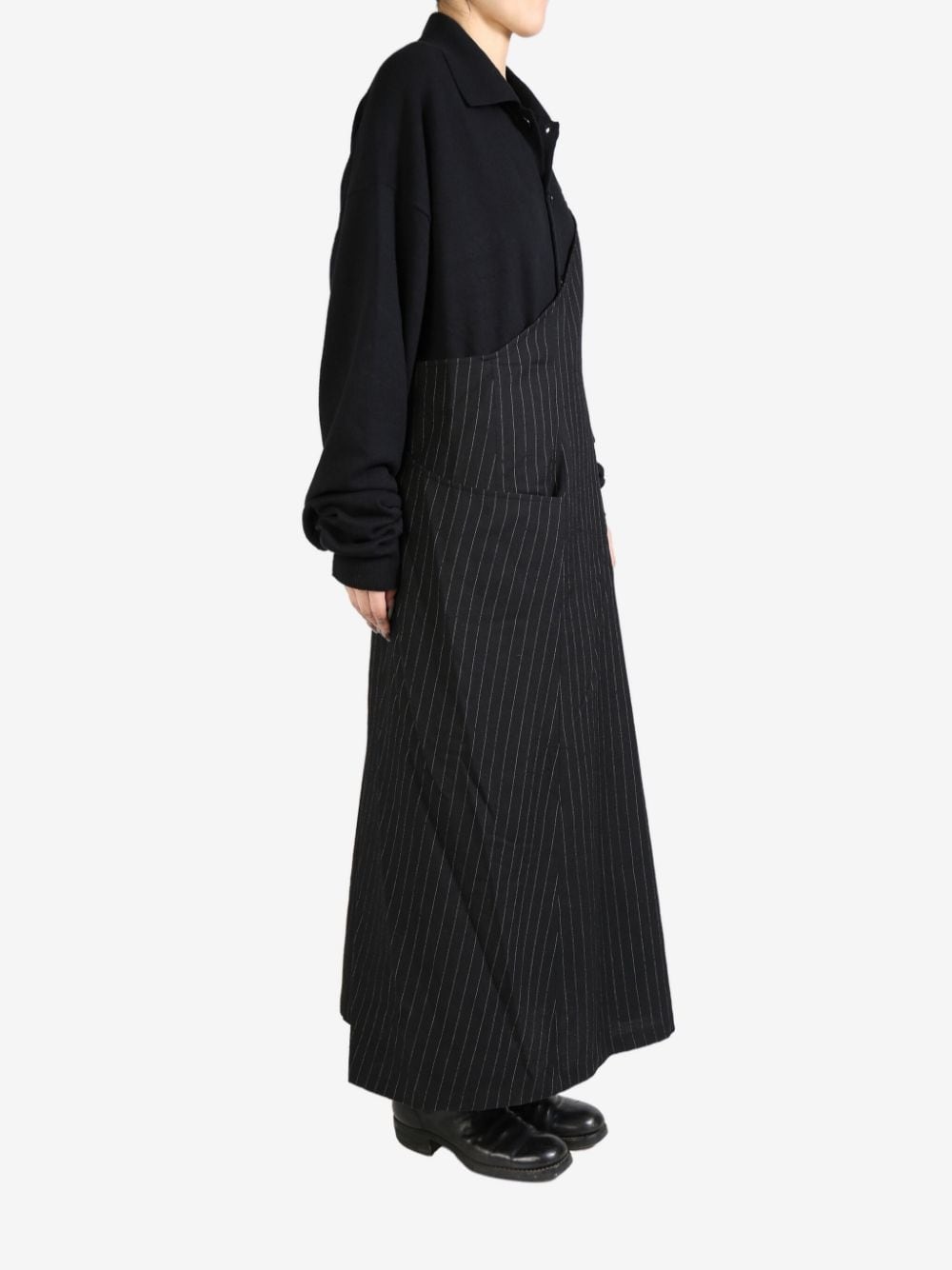 pinstripe asymmetric dress - 2