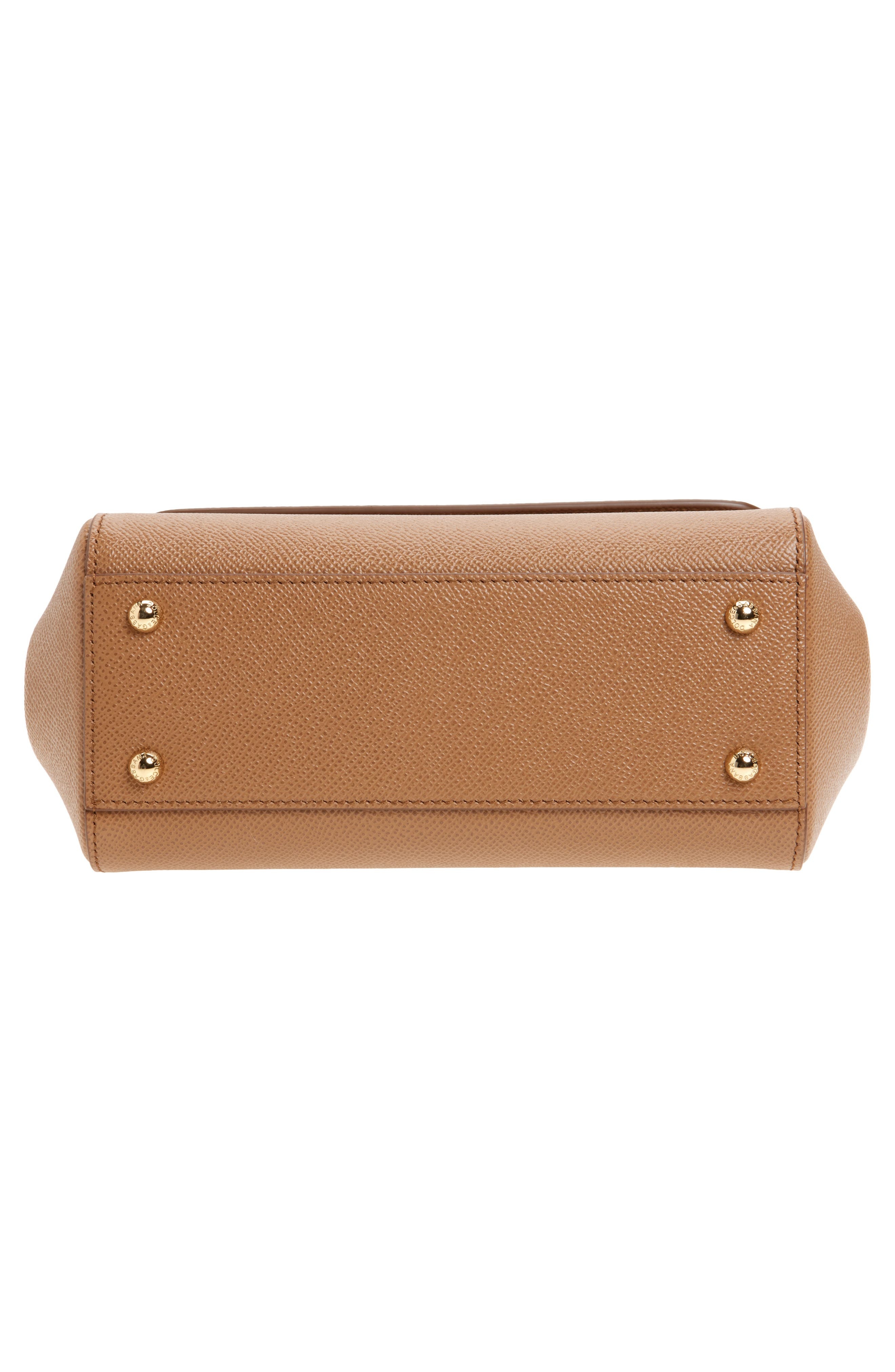 Dolce&Gabbana Medium Sicily Leather Top Handle Bag in 8M417 Caramel at Nordstrom - 7