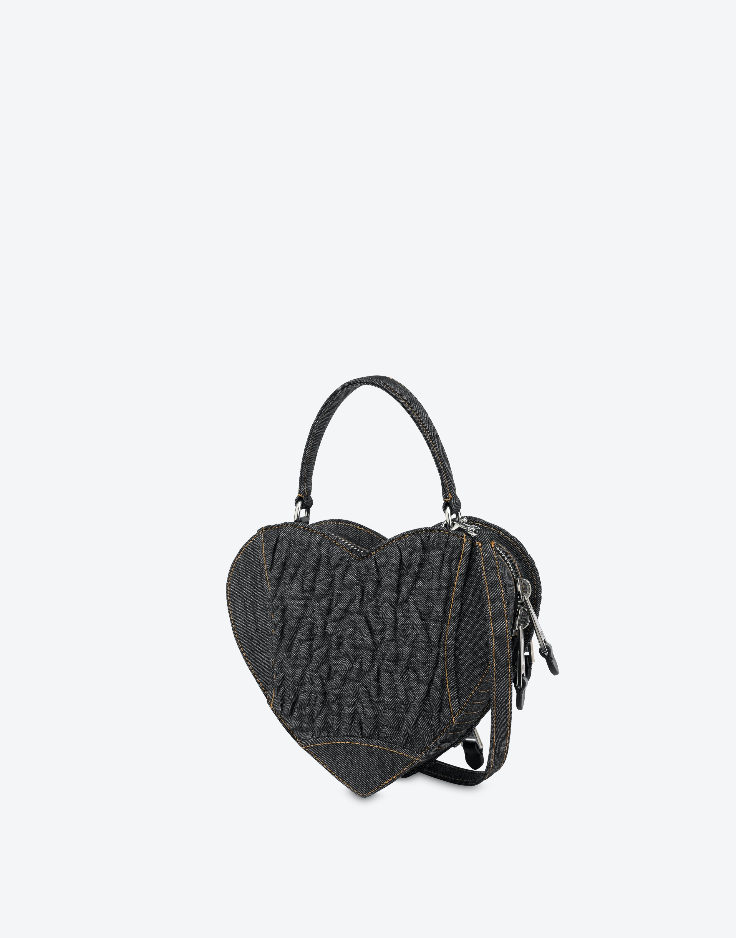 JEWELS MOSCHINO HEART DENIM BIKER BAG - 2