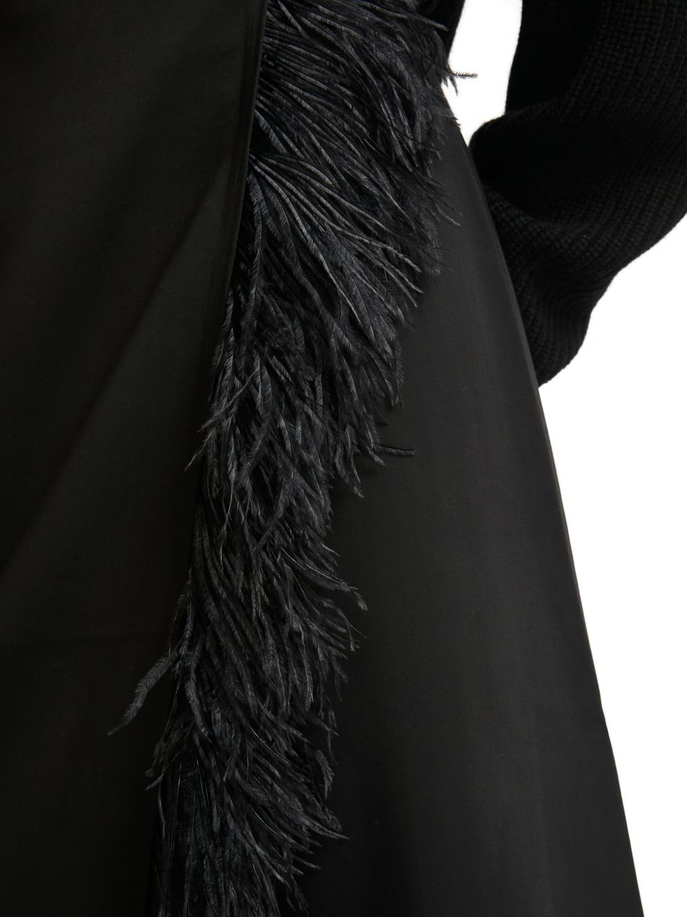 feather-trimmed satin skirt - 5