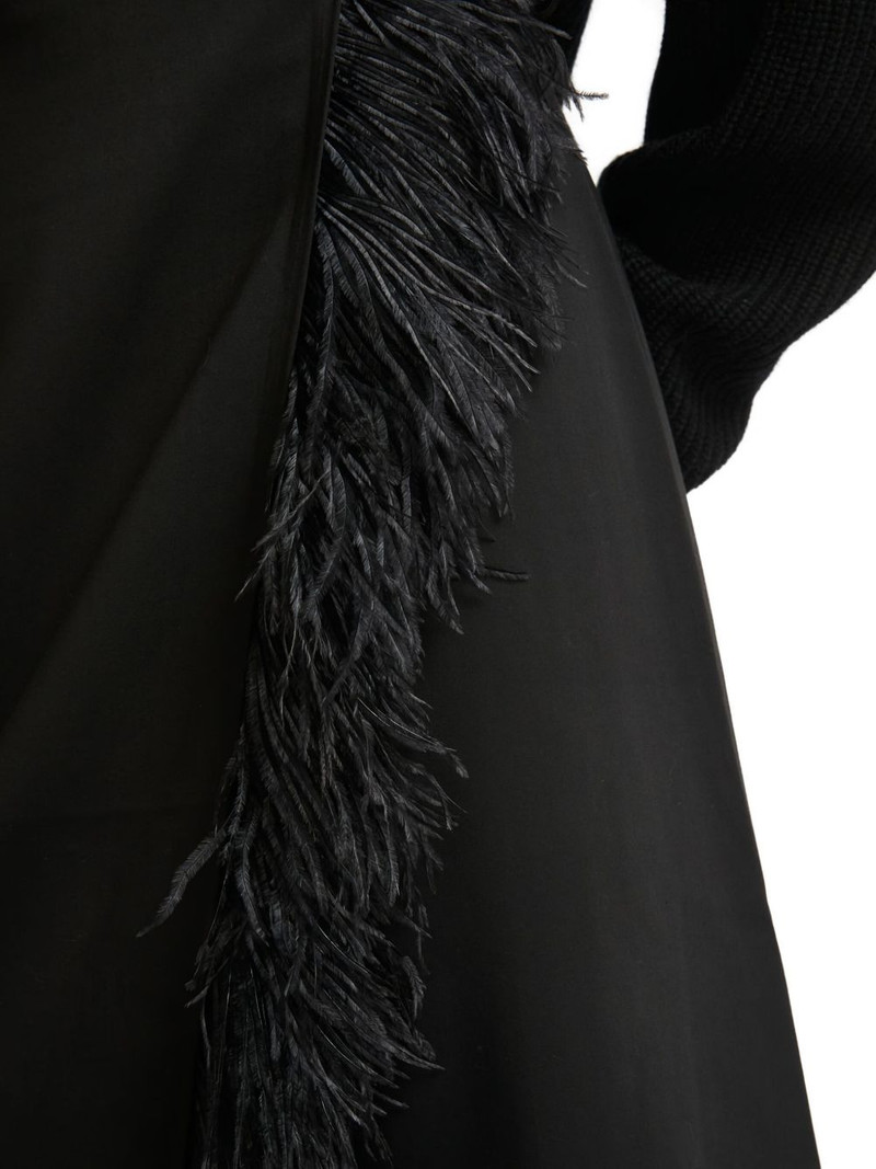 feather-trimmed satin skirt 5
