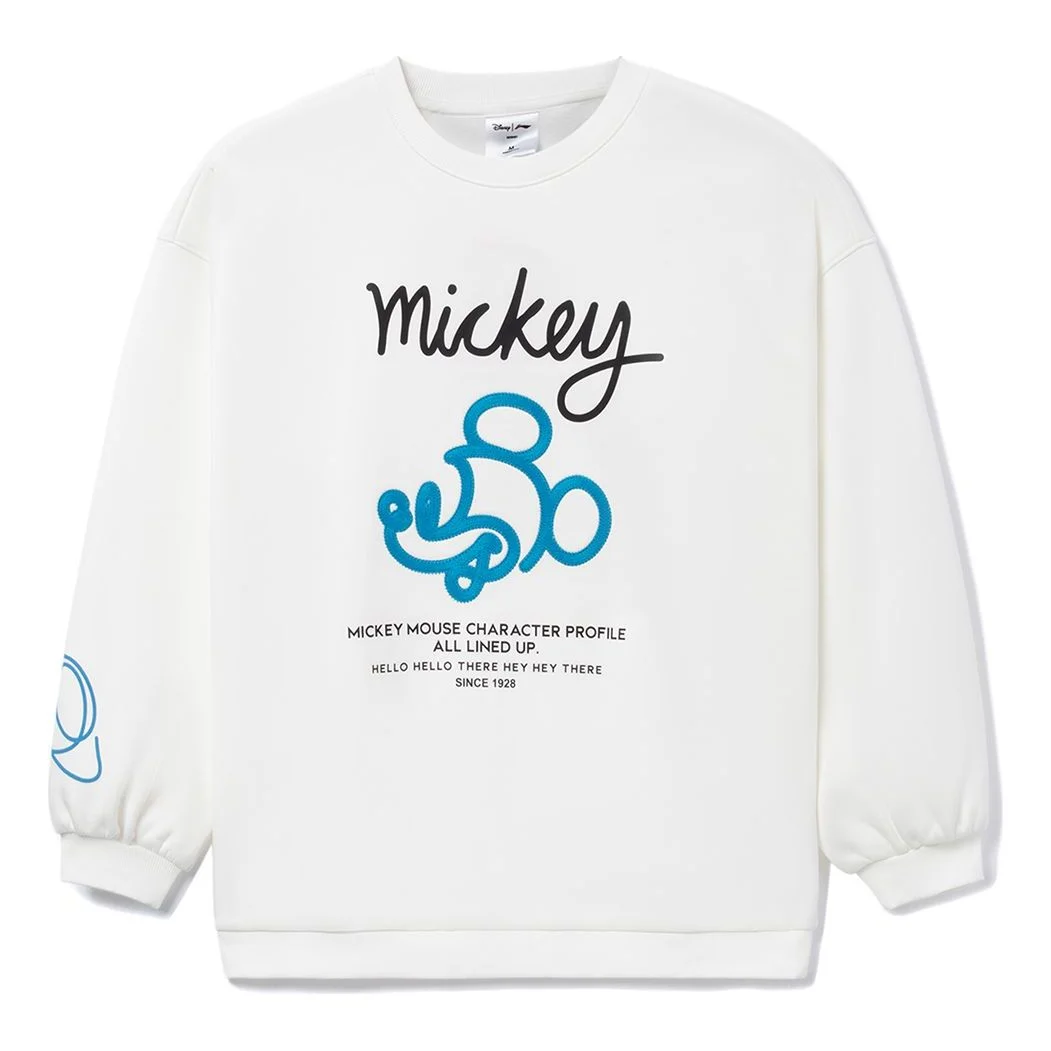 (WMNS) Li-Ning x Disney Mickey Mouse Graphic Sweatshirt 'White' AWDRD64-1 - 1