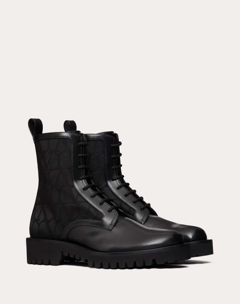 TOILE ICONOGRAPHE COMBAT BOOT IN TOILE ICONOGRAPHE TECHNICAL FABRIC AND CALFSKIN 2