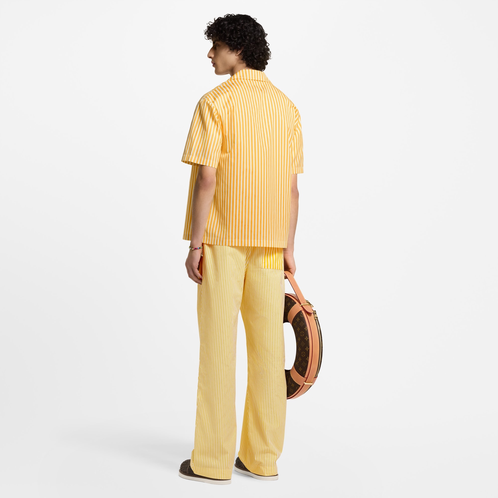 Monogram Striped Drawstring Pants - 3