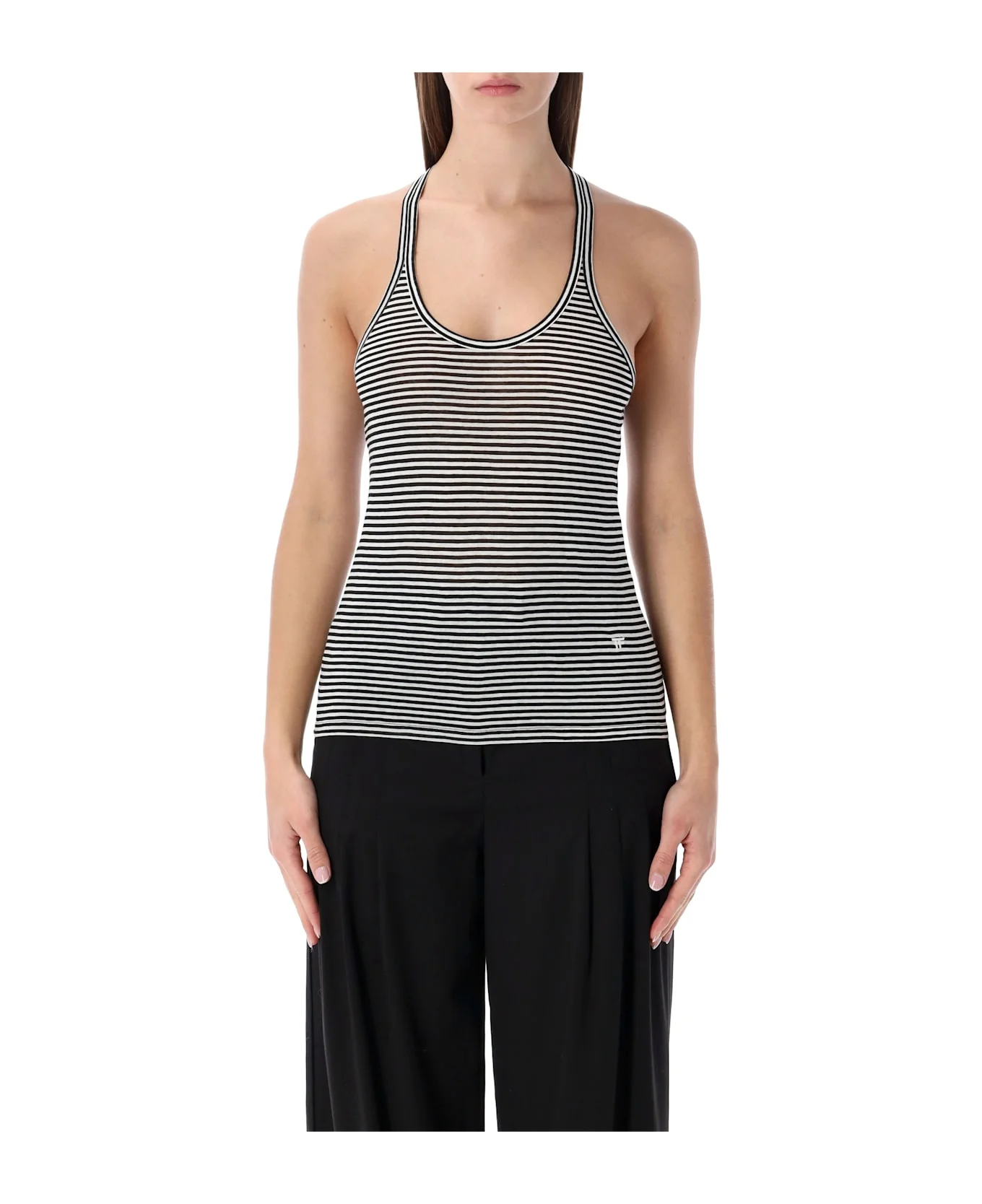 Tom Ford Striped Viscose Racerback Top - 1