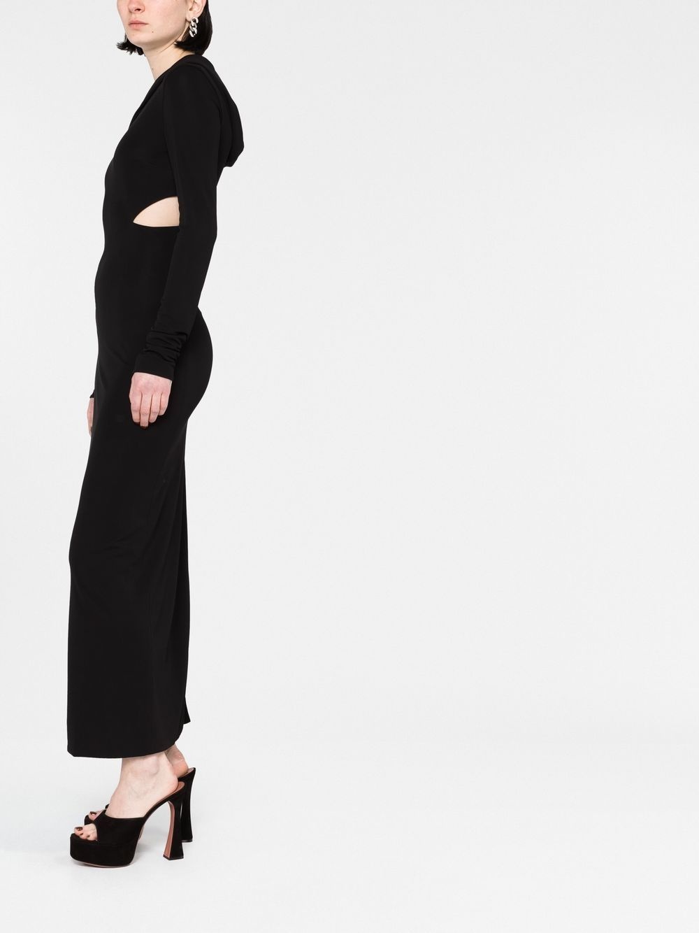 cut-out hooded maxi dress - 6