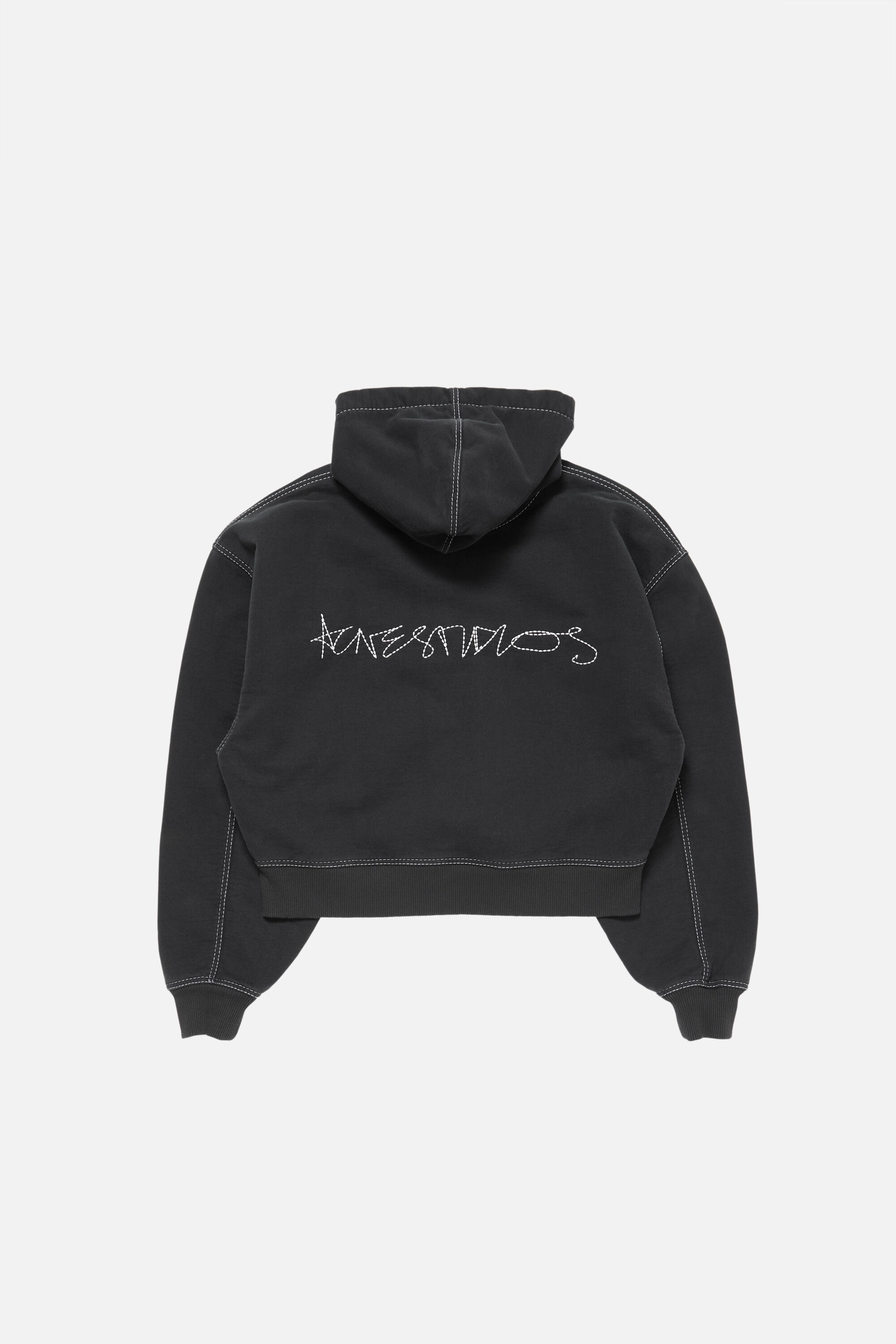 Hooded zip-up sweater - Faded black - 7